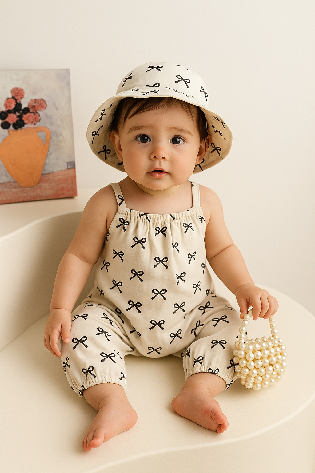 Sweet Bow Jumpsuit with Hat
