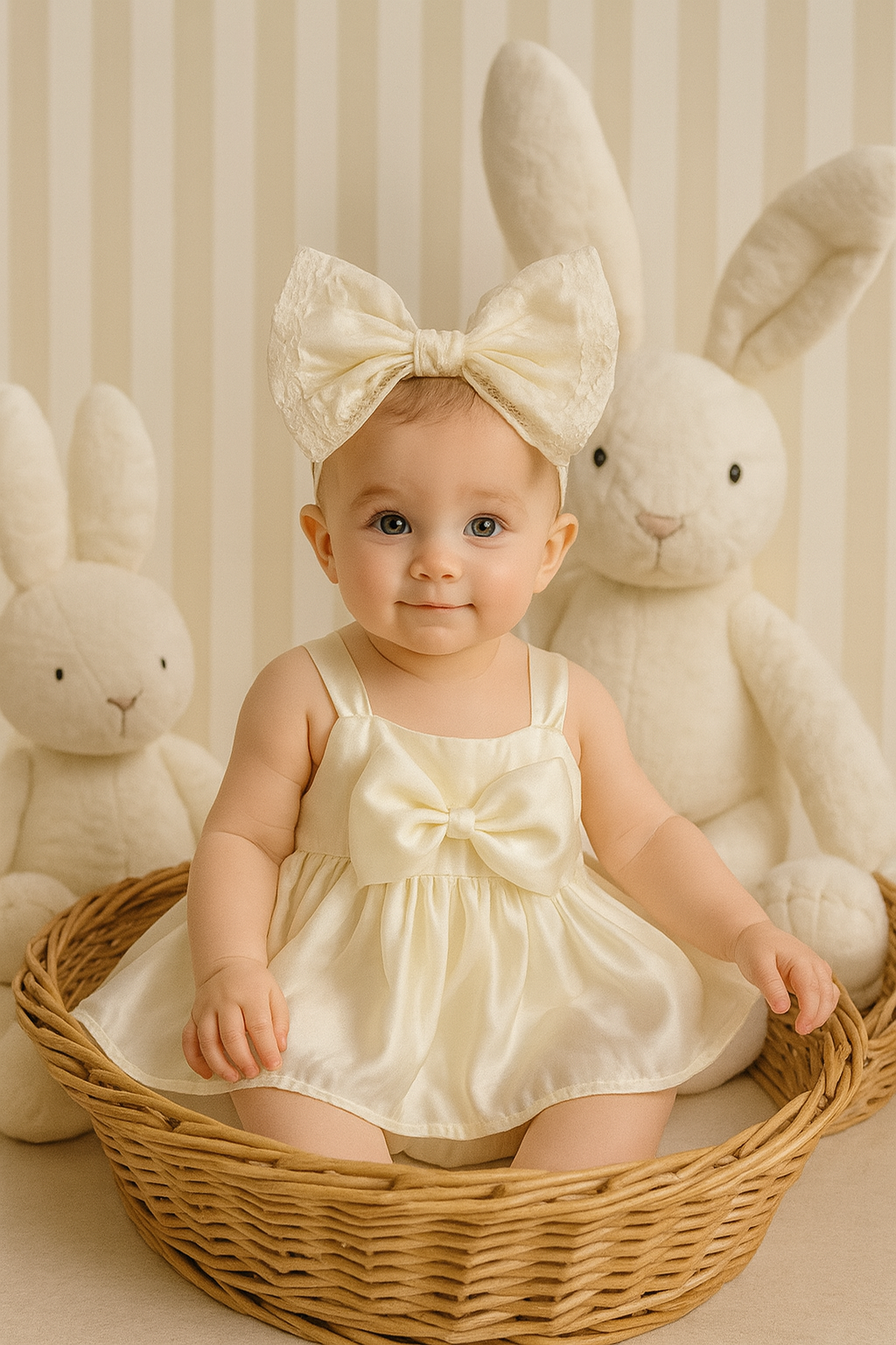 Satin Bow Baby Dress