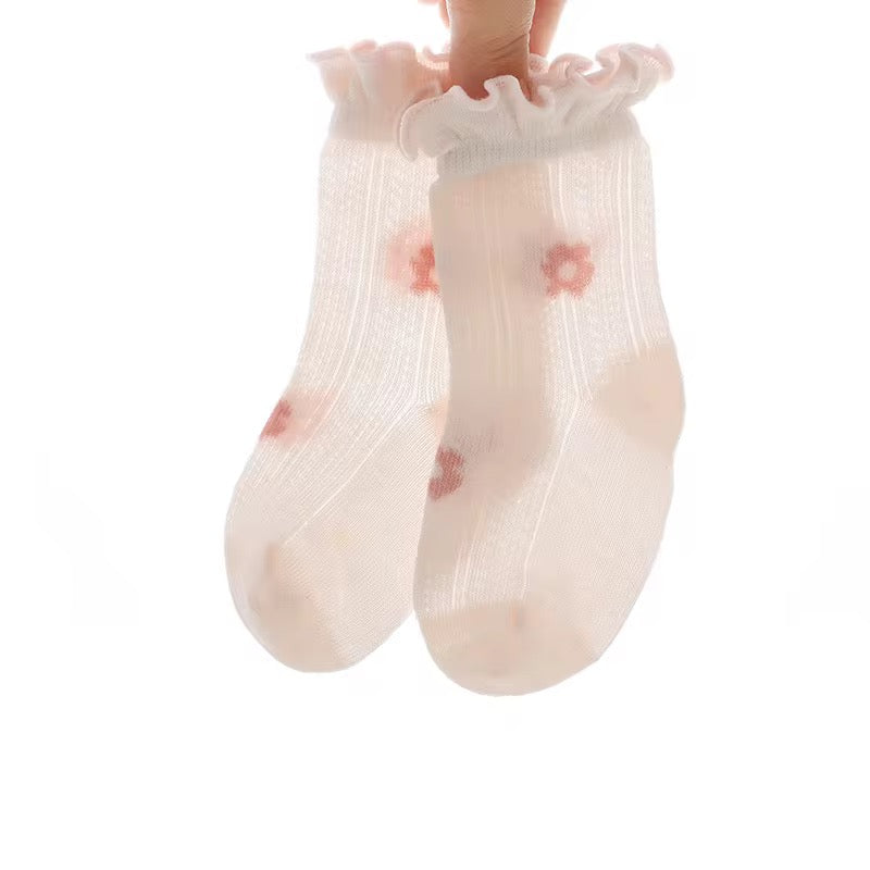 Charming Flower Mesh Socks