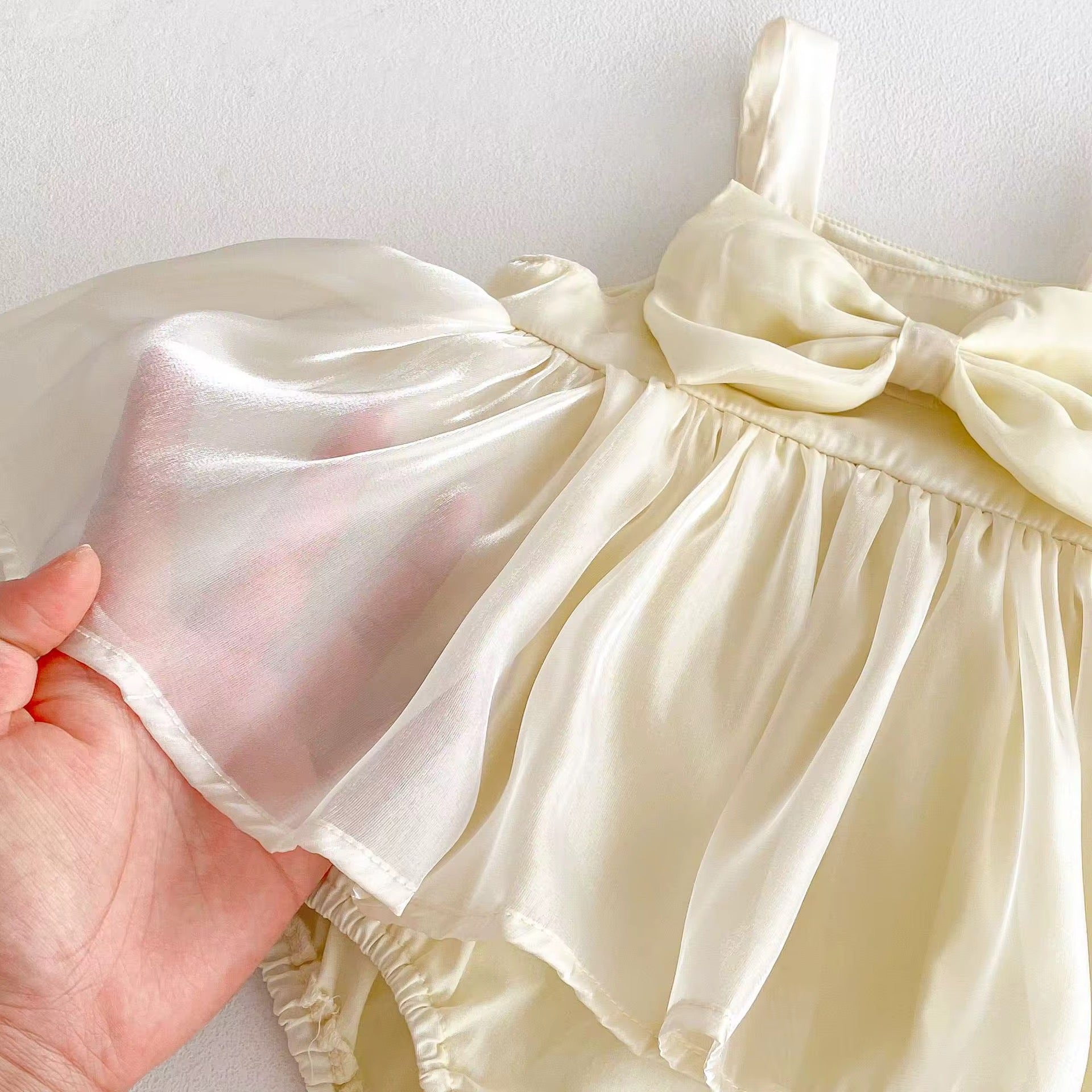 Satin Bow Baby Dress