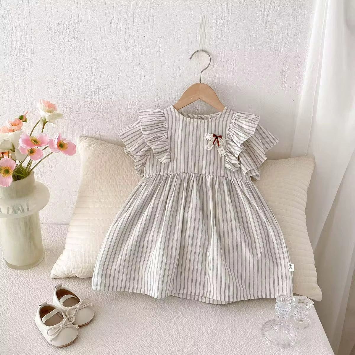 Little Bow Striped Dress