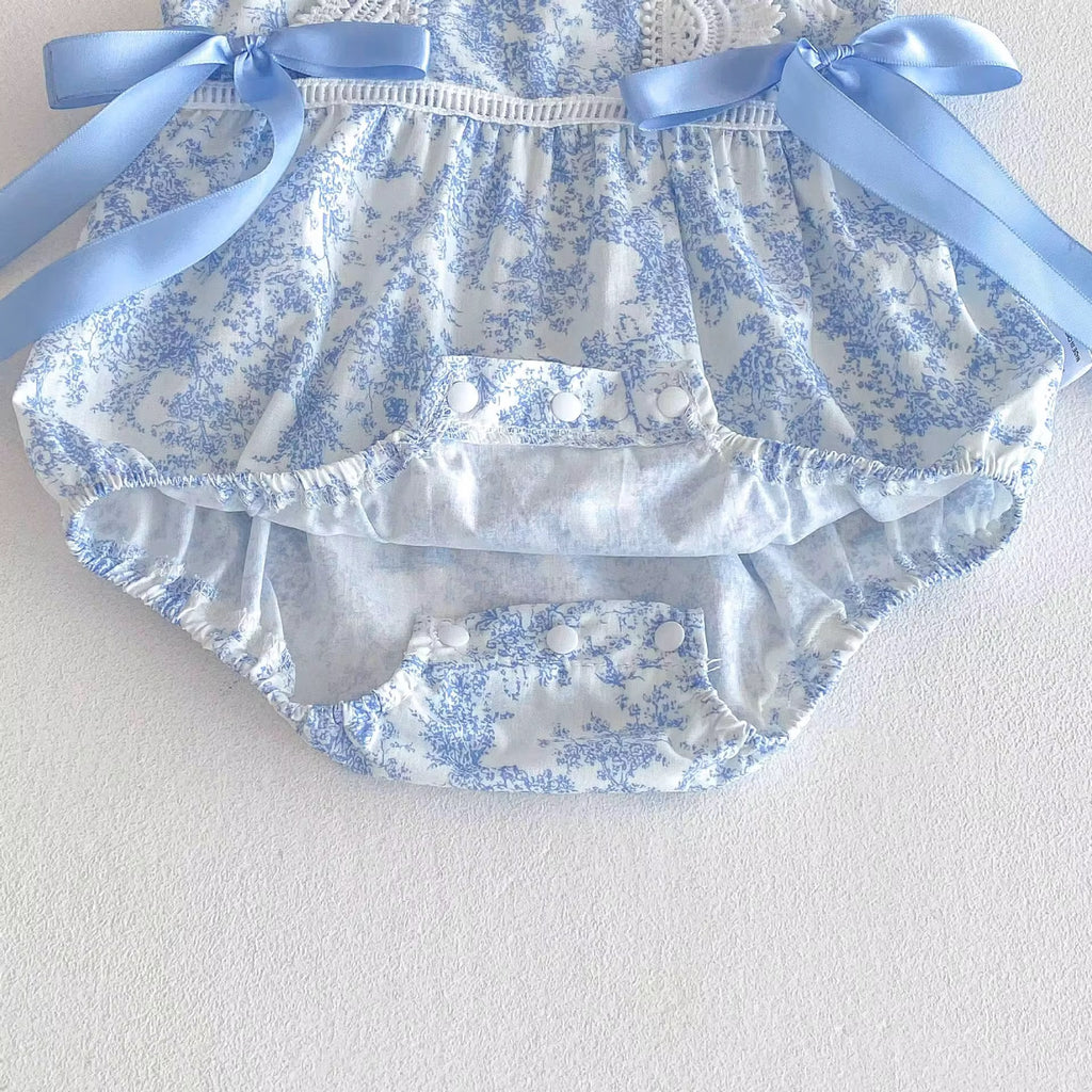 Vintage Bow Baby Romper