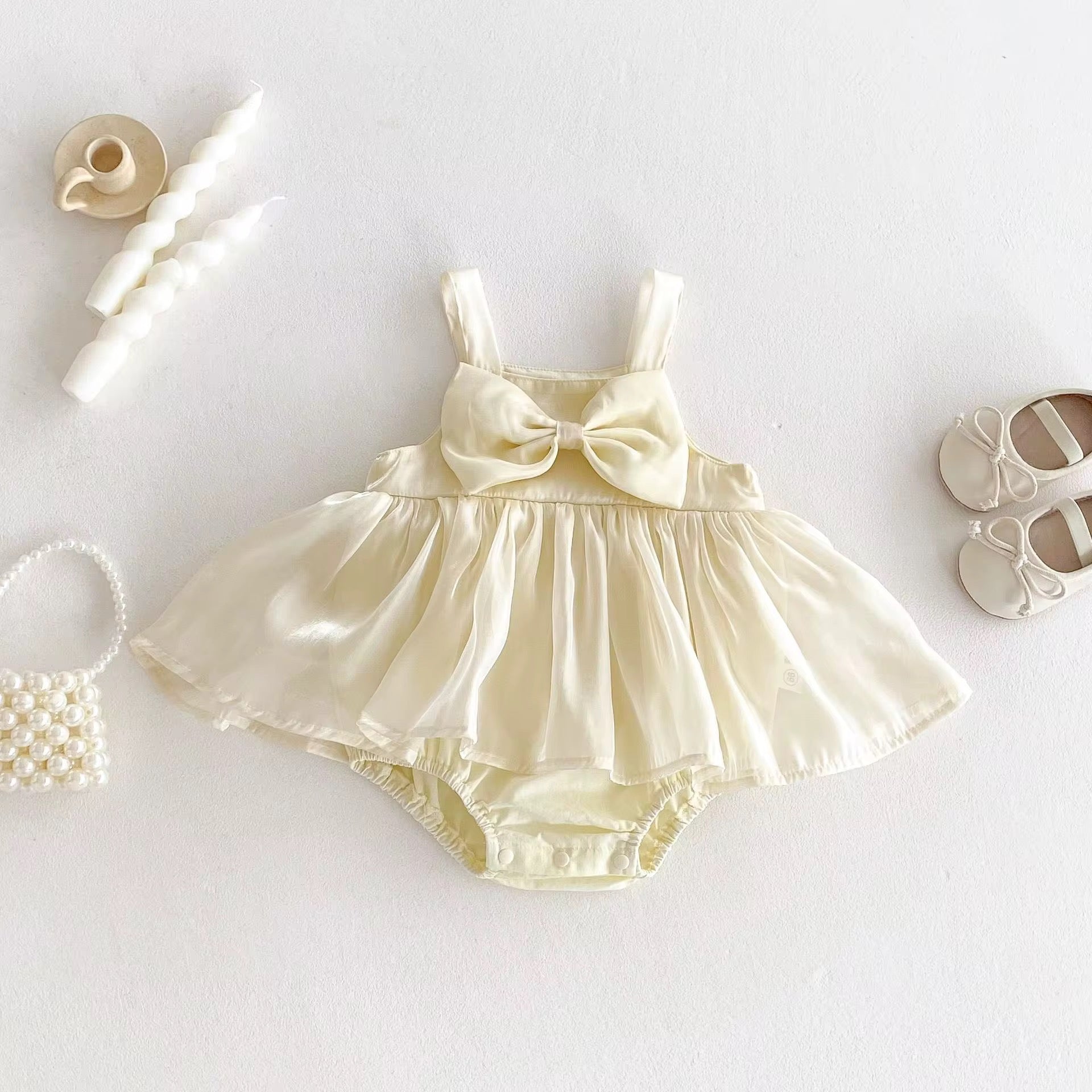 Satin Bow Baby Dress